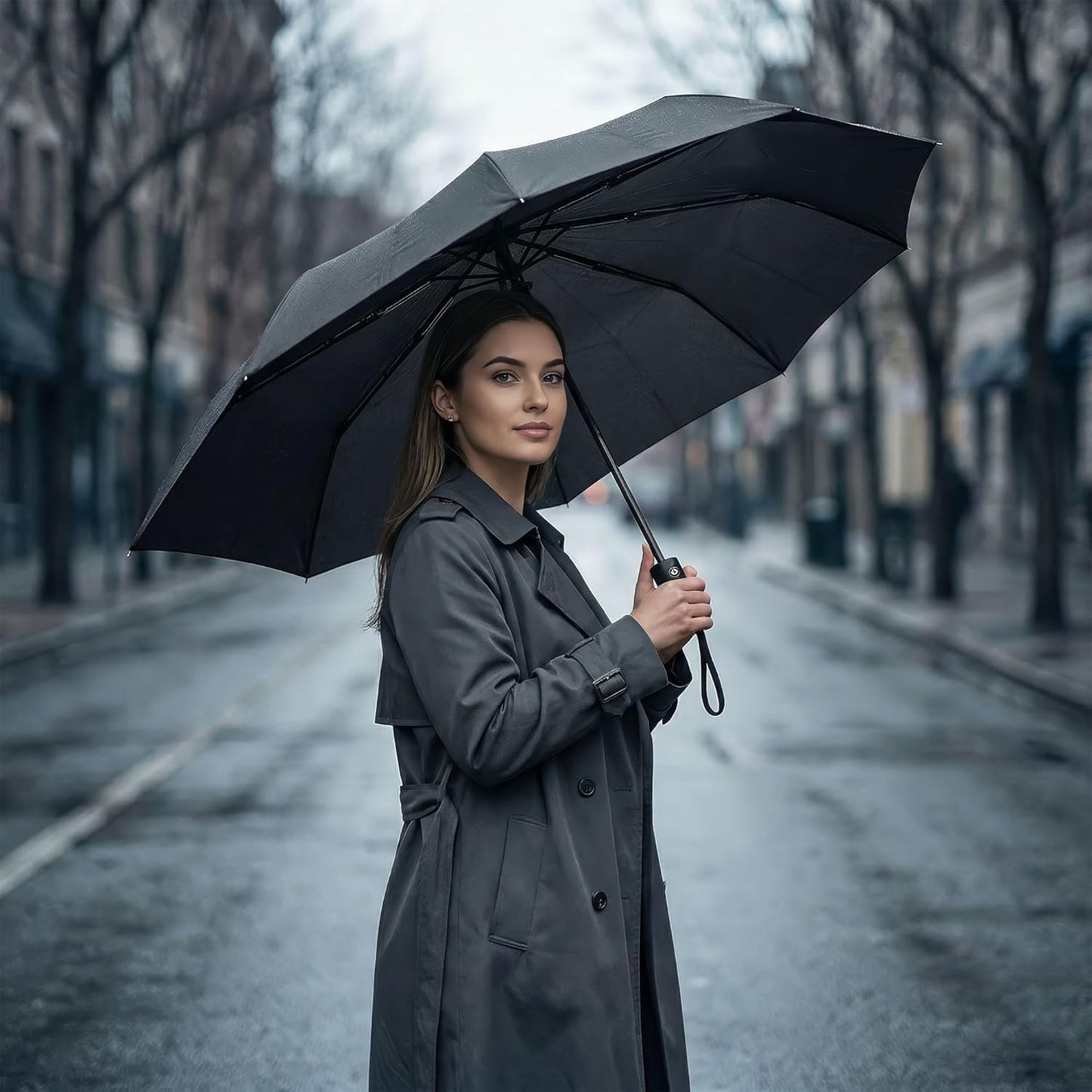 Liberty Imports 3 Pack Windproof Travel Rain Umbrellas - Compact, Light, Automatic, Strong and Portable - for Men and Women