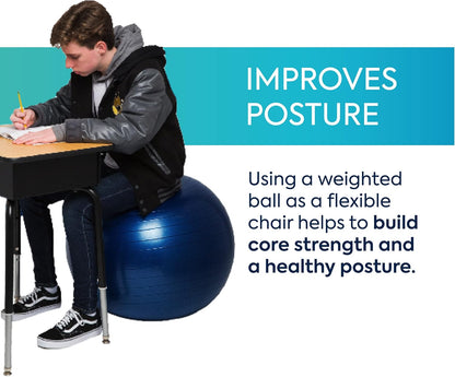 Bouncyband Balance Ball – Create Flexible Seating to Improve Focus at School, Office, or Home with This No-Roll Weighted Ball