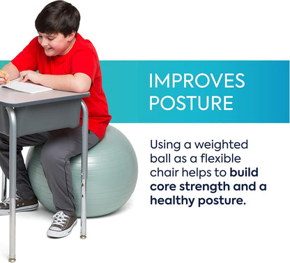 Bouncyband Balance Ball – Create Flexible Seating to Improve Focus at School, Office, or Home with This No-Roll Weighted Ball