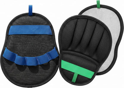 Upgraded Pet Hair Removal Glove Set, Black Five Finger Cat Grooming Glove & Banana Yellow Self-Cleaning Comb, Reusable Magic Brush Pet Hair Remover (Blue)