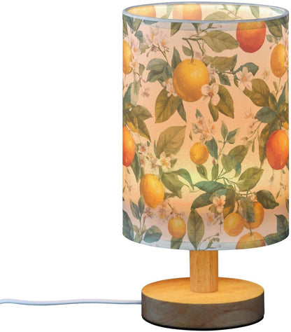 Bedside Table Lamp Lemon Yellow Citrus Fruits (51) Kids Nightstand Lamp Night Light Fabric Shade for Bedroom Living Room Home Office