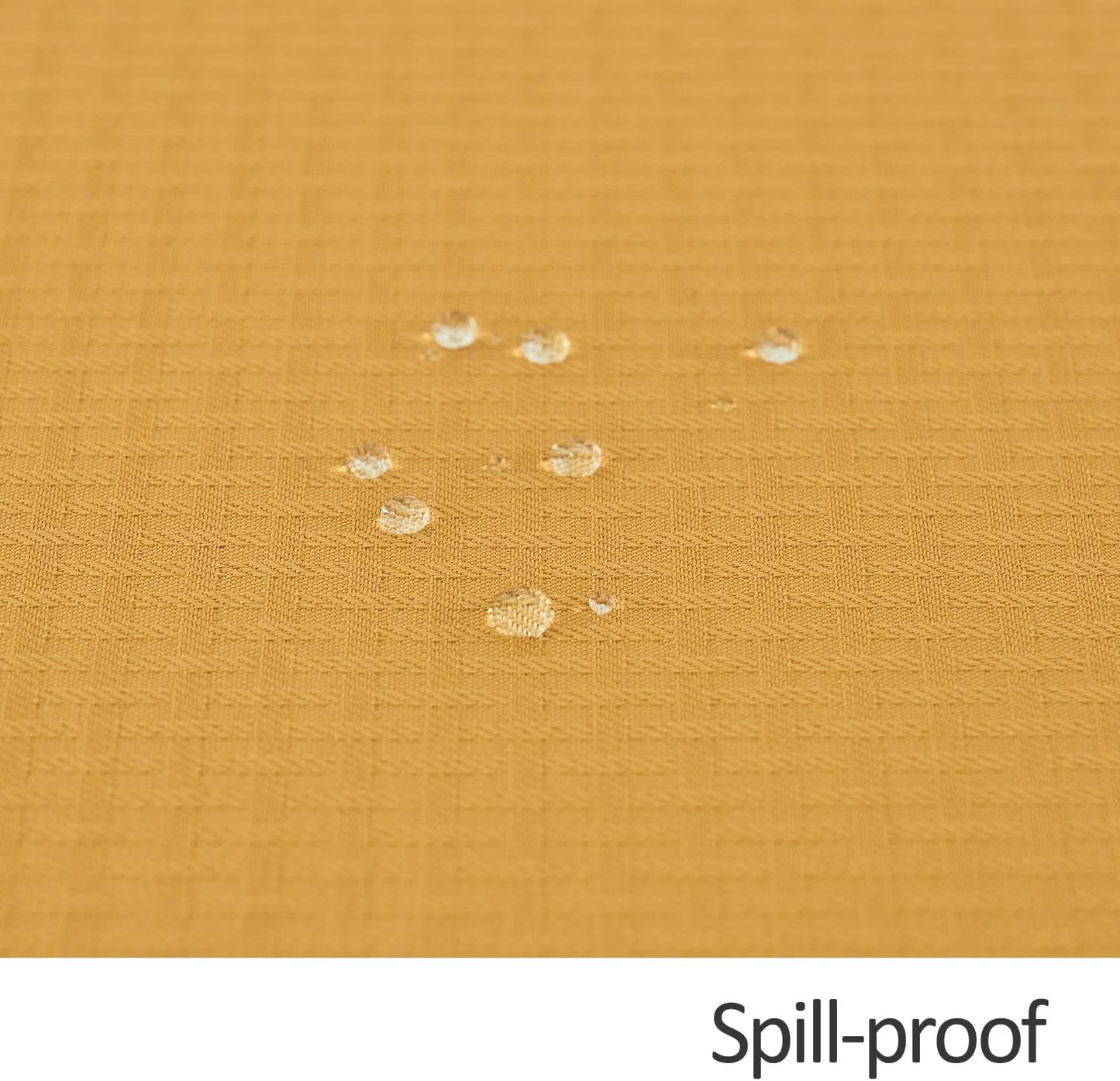 Rectangle Tablecloth Weaved Pattern Waterproof Spillproof Wrinkle Free Table Cloth, Kitchen Dining Tabletop Decoration, Fabric Table Cover for Holiday Parties, 52 x 70 Inch, Ochre Yellow