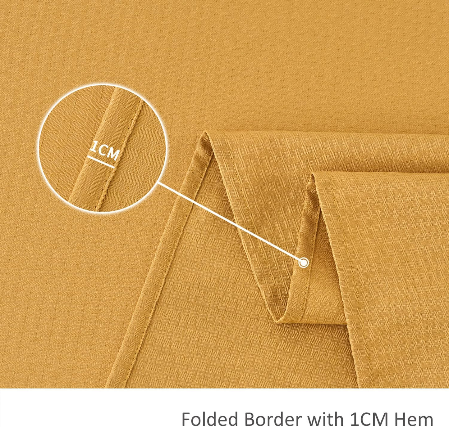 Rectangle Tablecloth Weaved Pattern Waterproof Spillproof Wrinkle Free Table Cloth, Kitchen Dining Tabletop Decoration, Fabric Table Cover for Holiday Parties, 52 x 70 Inch, Ochre Yellow
