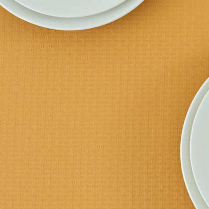 Rectangle Tablecloth Weaved Pattern Waterproof Spillproof Wrinkle Free Table Cloth, Kitchen Dining Tabletop Decoration, Fabric Table Cover for Holiday Parties, 52 x 70 Inch, Ochre Yellow