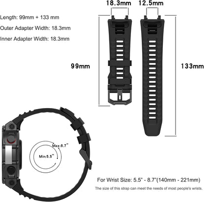 Band with Case for Amazfit T-Rex 2 Watch, Hard PC Protective Bumper Cover Replacement Silicone Watch Strap for Amazfit T Rex 2 Smartwatch Accessory