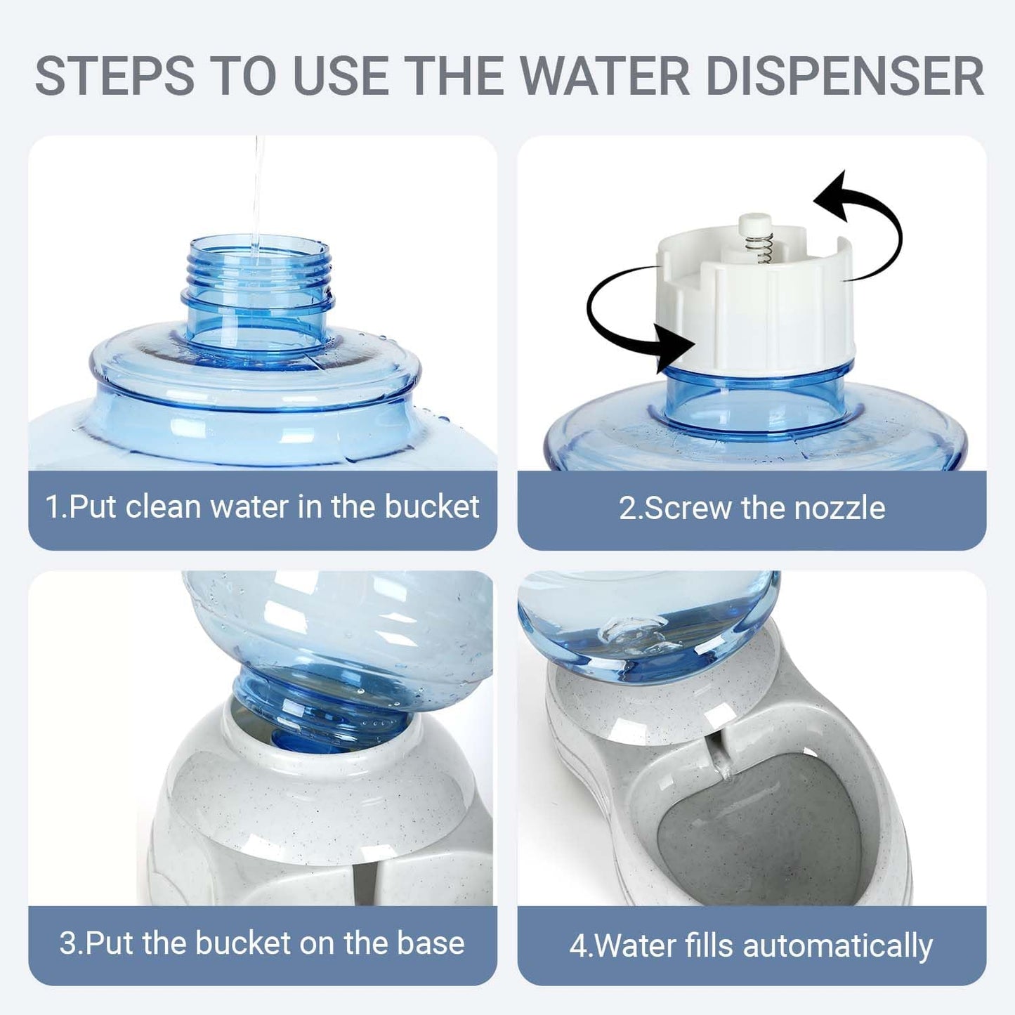3 Gallon Dog Water Dispenser for Large Dogs, Automatic Gravity Pet Water Station, Large Capacity Pet Drinking for Lage Dogs and Multi-Pet, Anti-Slip Base, BPA-Free
