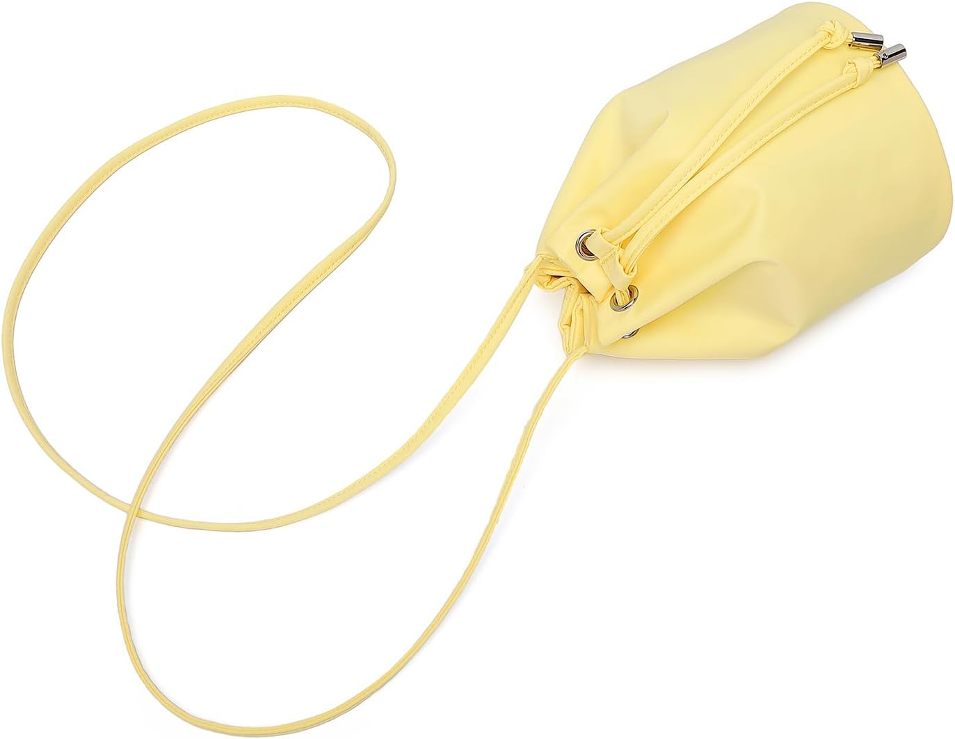 Black Drawstring Crossbody Bag Nylon Fabric Large Capacity Organizer Bag with Gold Tone Hardware | Nylon Fabric