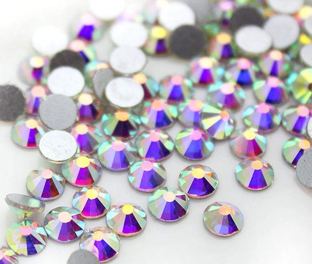 1440 Pieces SS16 / 4mm Clear Crystal Flat Back Brilliant Round Rhinestones Glass Stones Glitter Gems Transparent Faux Diamond (Crystal AB)