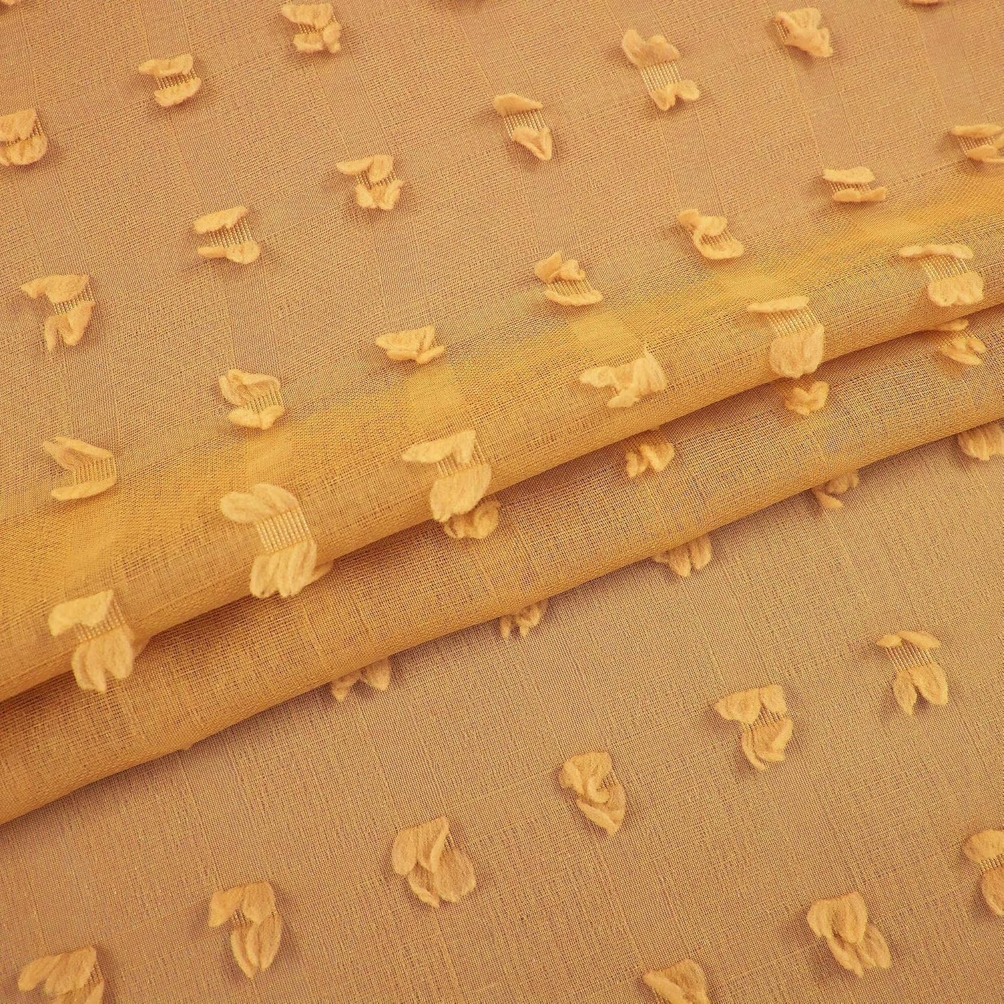 Mustard Yellow Textured Curtains 84 Inch Length 2 Panels for Living Room Bedroom Dining Room Boho Back Tab Rod Pocket Pom Pom Tufted Gold Semi Sheer Curtain 84 Inches Long for Nursery Girls Kids Room