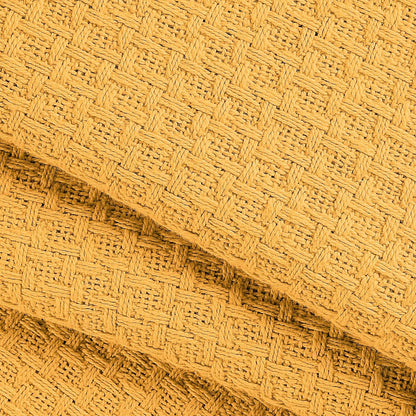 Belizzi Home 100% Cotton Bed Blanket, Breathable Bed Blanket Full Queen Size, Cotton Thermal Blankets Full Queen, Perfect for Layering Any Bed for All Season, Mustard Yellow