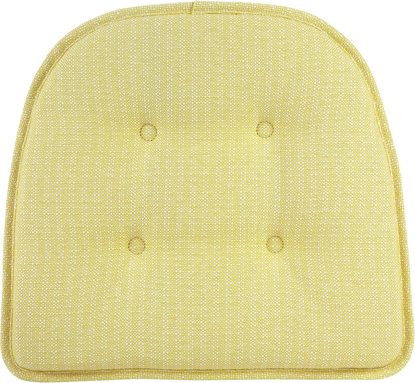 Klear Vu Omega Non-Slip Chair Cushions, Assembled in USA, U-Shaped Skid-Proof Seat Pads for Dining Room, Kitchen, Office, 15"x16" 6 Pack Solid Yellow 6 Count