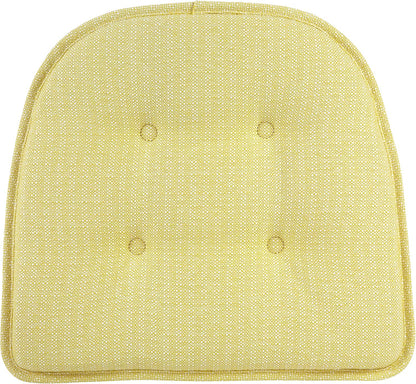 Klear Vu Omega Non-Slip Chair Cushions, Assembled in USA, U-Shaped Skid-Proof Seat Pads for Dining Room, Kitchen, Office, 15"x16" 6 Pack Solid Yellow 6 Count