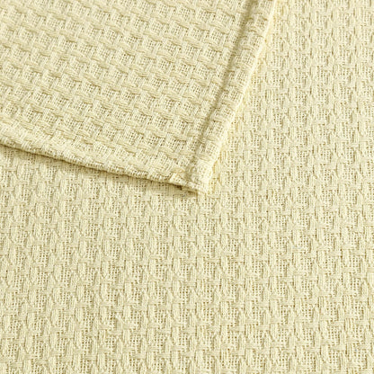Beatrice Home Fashions Grand Hotel Lightweight All-Natural 100% Cotton Waffle Weave Blanket, Full/Queen, Lemon