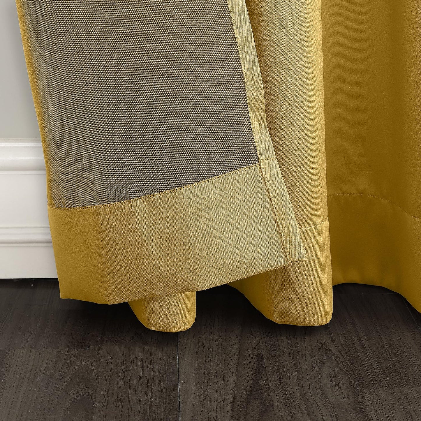 Sun Zero Barrow 2-Pack Energy Saving Grommet Curtain Panel Pair, Flax Yellow, 54" W x 54" L (2 Panels)