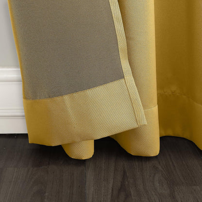 Sun Zero Barrow 2-Pack Energy Saving Grommet Curtain Panel Pair, Flax Yellow, 54" W x 54" L (2 Panels)
