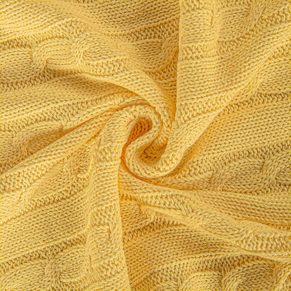 NTBAY 100% Pure Cotton Cable Knit Toddler Blanket, Super Soft Warm Breathable 30x40 Baby Blanket for Crib, Stroller, Nursery, Travel, Newborn, 30x40 Inches, Yellow