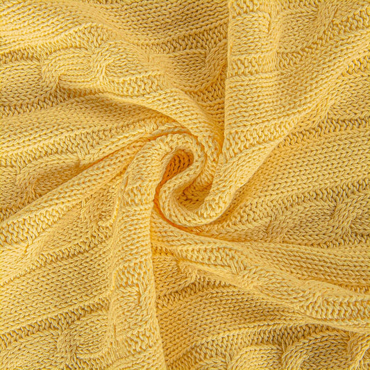 NTBAY 100% Pure Cotton Cable Knit Toddler Blanket, Super Soft Warm Breathable 30x40 Baby Blanket for Crib, Stroller, Nursery, Travel, Newborn, 30x40 Inches, Yellow
