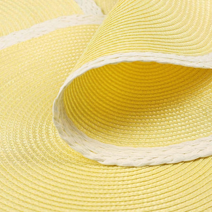 Braided Round Placemats Set of 6, 15 Inch Woven Table Mats, Non-Slip Washable Place Mats for Kitchen Dining Table Decor (Mint Yellow, 6)
