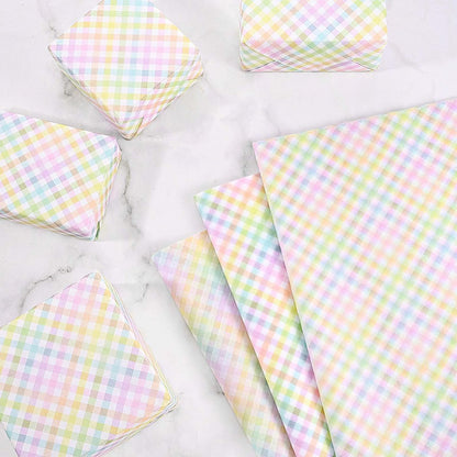 100Pcs Easter Tissue Paper for Gift Wrapping Pastel Plaid Color Art Tissue Paper for Happy Easter Party Spring Holidays DIY Craft Supplies, 20 * 14 Inches