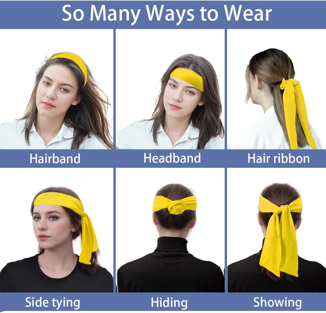 Sport Tie Headbands Tennis Head Tie for Men Women Sports Fans Ninja Soccer Basketball Teams Head Ties Halloween