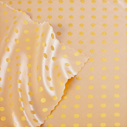 Yellow Satin Napkins Set of 4, Yellow Polka Dots Napkins Square 17 x 17 Inches for Wedding Dinner Birthday Easte Party Supplies