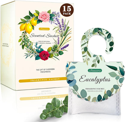 15 Packs Lemon Scented Sachets Bag for Drawers and Closets | Home Fragrance Sachet, Long-Lasting Hanging Closet Deodorizer Smell Goods for House