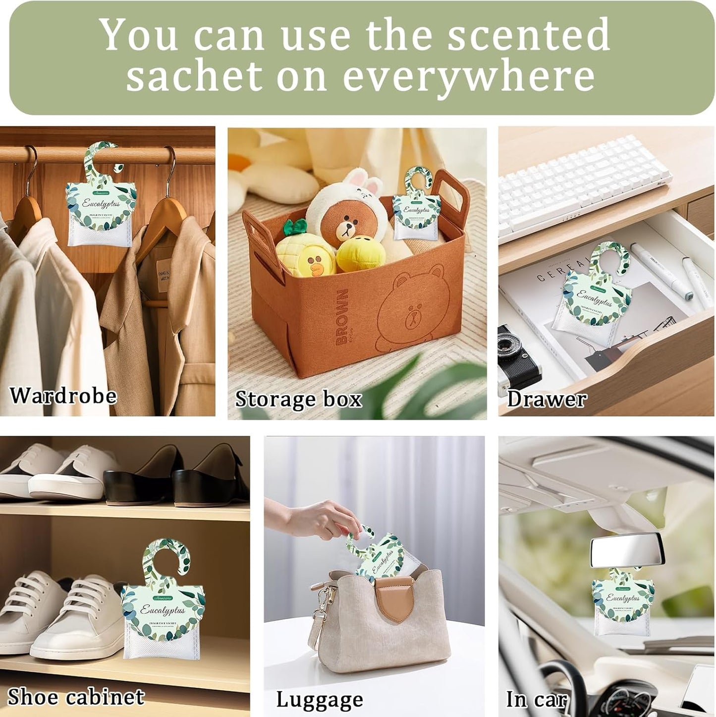 15 Packs Lemon Scented Sachets Bag for Drawers and Closets | Home Fragrance Sachet, Long-Lasting Hanging Closet Deodorizer Smell Goods for House