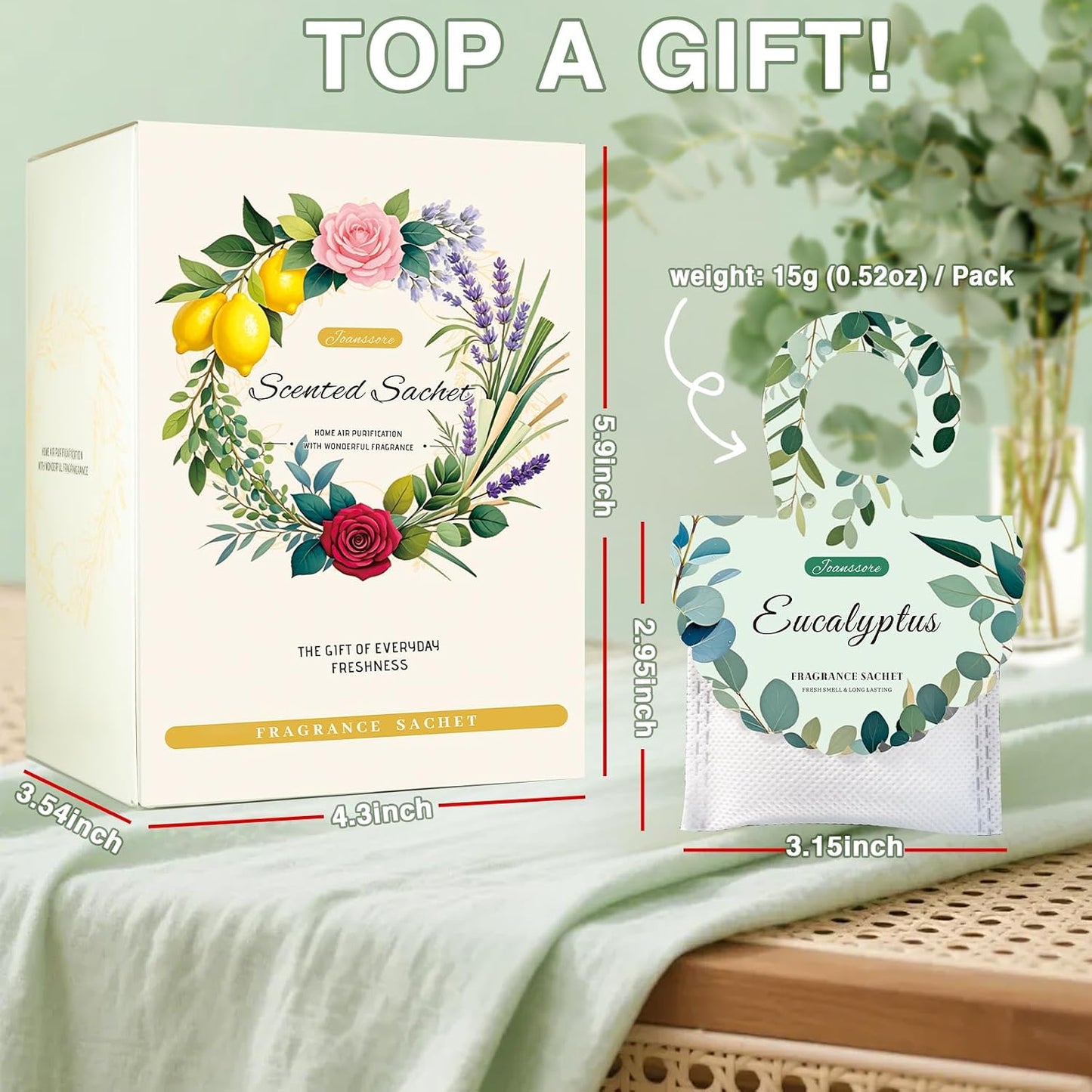 15 Packs Lemon Scented Sachets Bag for Drawers and Closets | Home Fragrance Sachet, Long-Lasting Hanging Closet Deodorizer Smell Goods for House