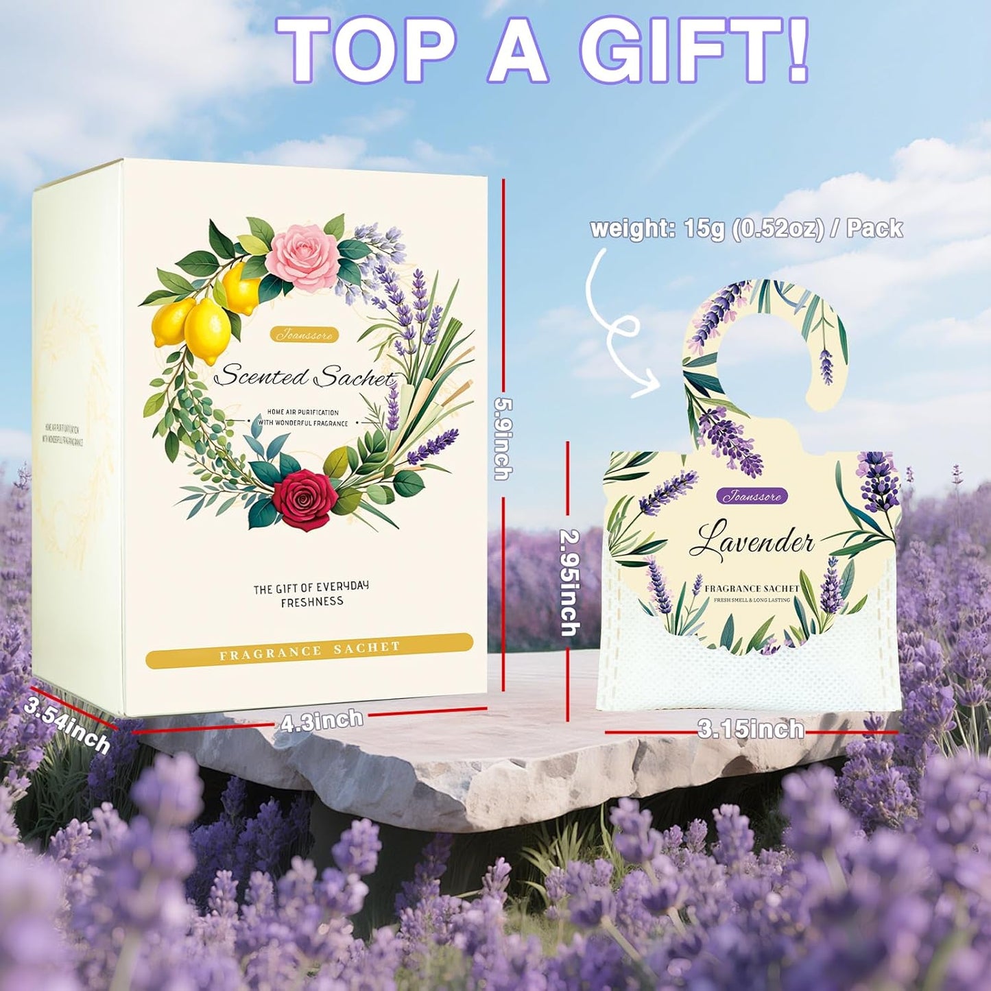 15 Packs Lemon Scented Sachets Bag for Drawers and Closets | Home Fragrance Sachet, Long-Lasting Hanging Closet Deodorizer Smell Goods for House
