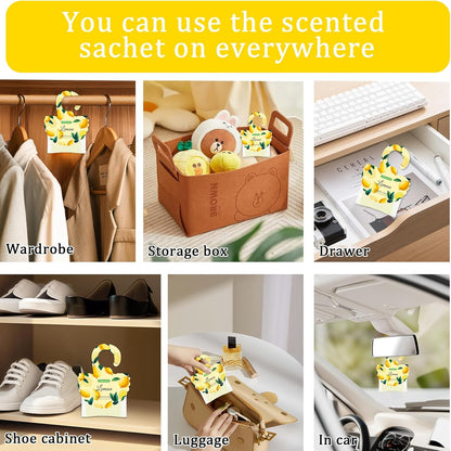 15 Packs Lemon Scented Sachets Bag for Drawers and Closets | Home Fragrance Sachet, Long-Lasting Hanging Closet Deodorizer Smell Goods for House