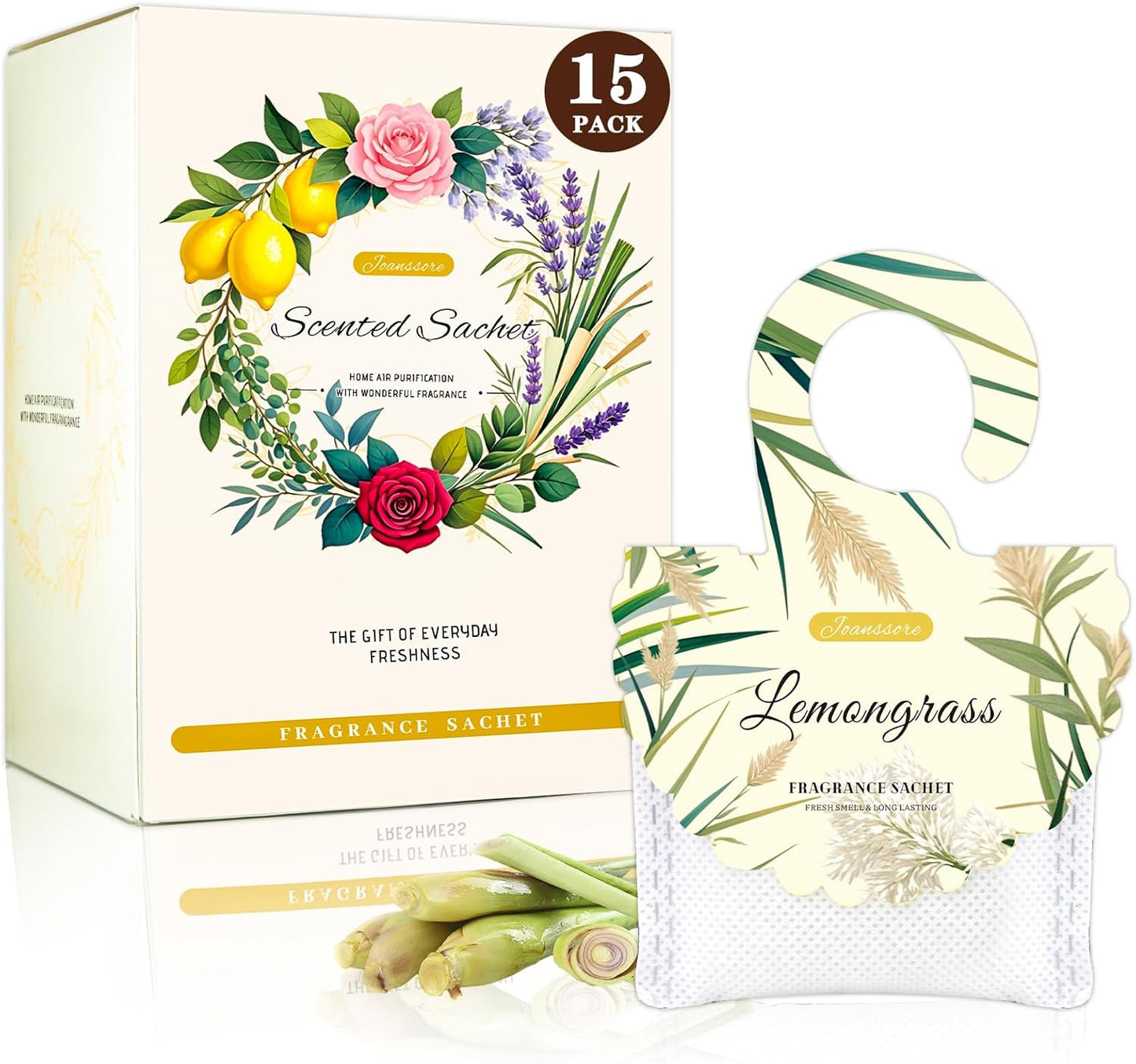 15 Packs Lemon Scented Sachets Bag for Drawers and Closets | Home Fragrance Sachet, Long-Lasting Hanging Closet Deodorizer Smell Goods for House