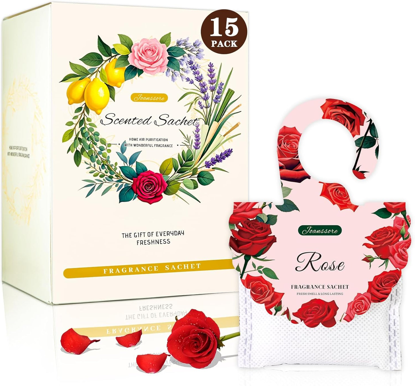 15 Packs Lemon Scented Sachets Bag for Drawers and Closets | Home Fragrance Sachet, Long-Lasting Hanging Closet Deodorizer Smell Goods for House