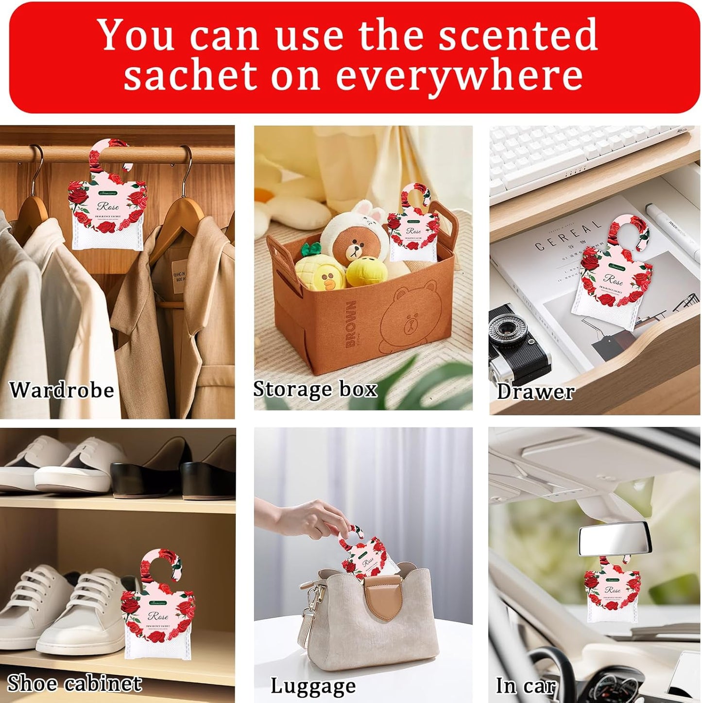 15 Packs Lemon Scented Sachets Bag for Drawers and Closets | Home Fragrance Sachet, Long-Lasting Hanging Closet Deodorizer Smell Goods for House
