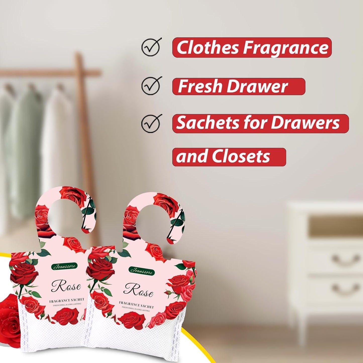 15 Packs Lemon Scented Sachets Bag for Drawers and Closets | Home Fragrance Sachet, Long-Lasting Hanging Closet Deodorizer Smell Goods for House