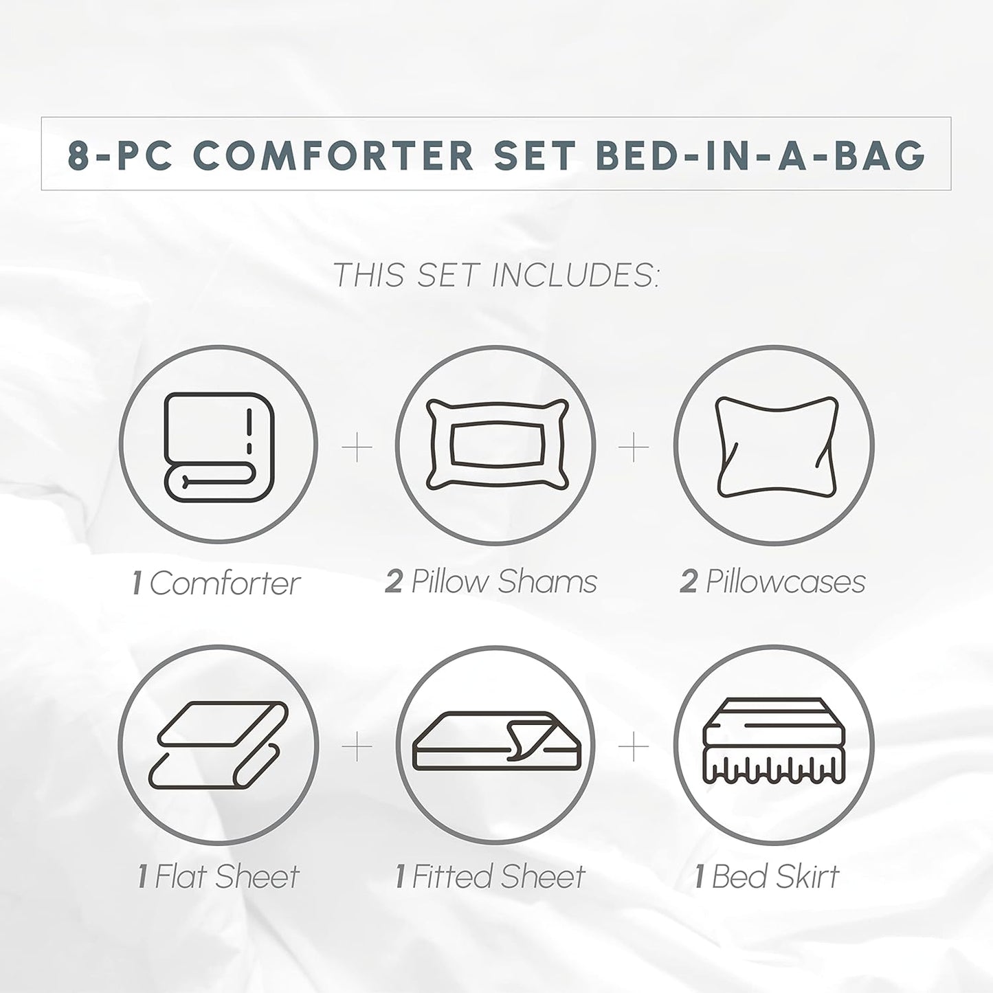 8-Piece Pinch Pleated Comforter Set - All Season Complete Bed in a Bag, Includes 4pc Smart Sheet Set, Bed Skirt, Comforter, Matching Pillowcases and Shams, Twin/Twin XL, Mustard Yellow