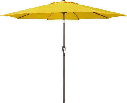 9' Outdoor Patio Umbrella, Outdoor Table Umbrella, Yard Umbrella, Market Umbrella with 8 Sturdy Ribs, Push Button Tilt and Crank