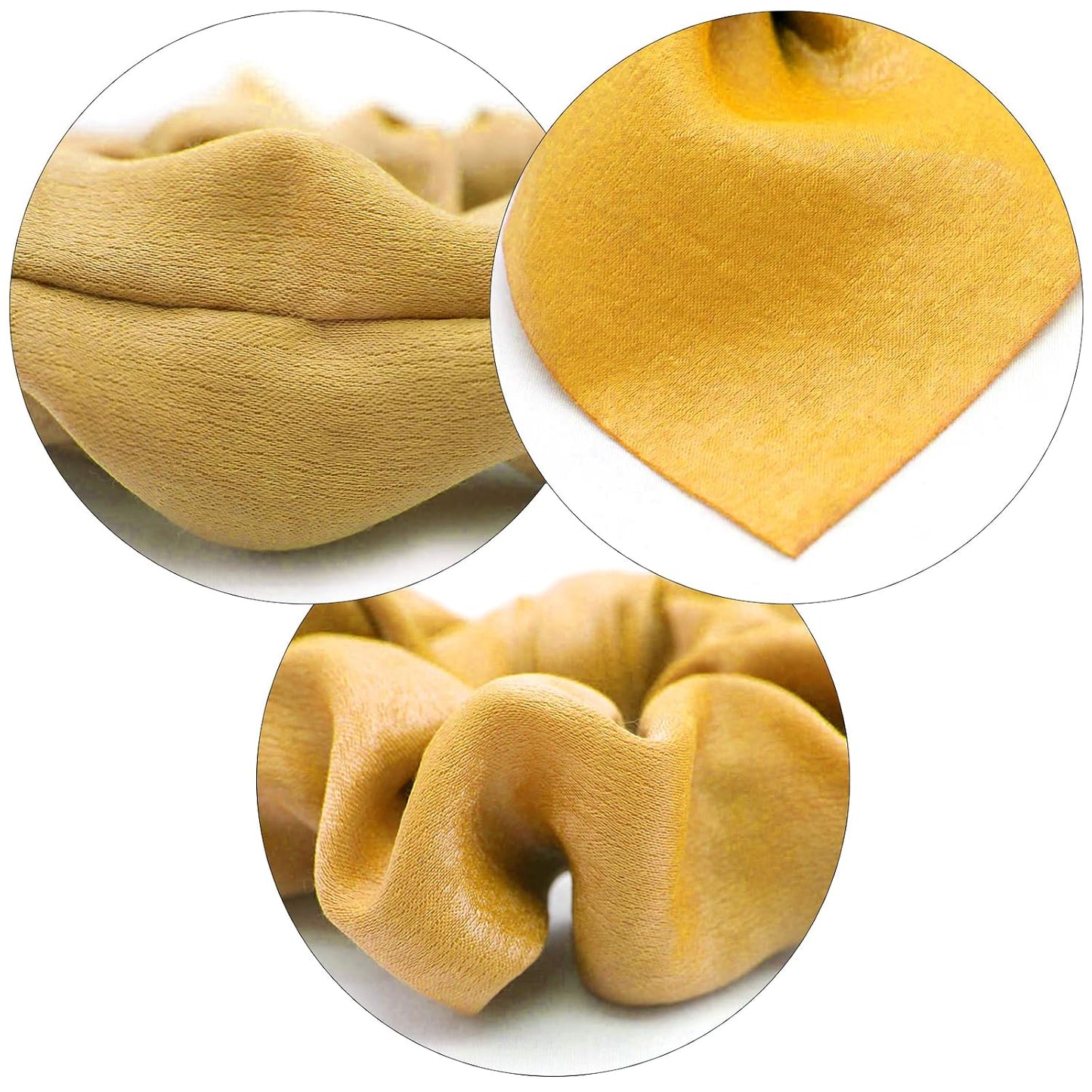 2Pcs Silk Hair Ties, Hair Bows for Women, Butterfly Bow Scrunchies - Ideal for Parties & Everyday Use - Yellow