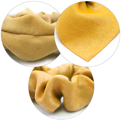 2Pcs Silk Hair Ties, Hair Bows for Women, Butterfly Bow Scrunchies - Ideal for Parties & Everyday Use - Yellow