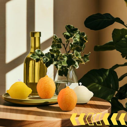8 Pcs Lemon Shaped Scented Candle Cute Fruit Aroma Soy Wax Decorative Candle Table Photo Prop for Birthday Gift Meditation Mood Boosting Bath Yoga(Orange,Yellow,White)