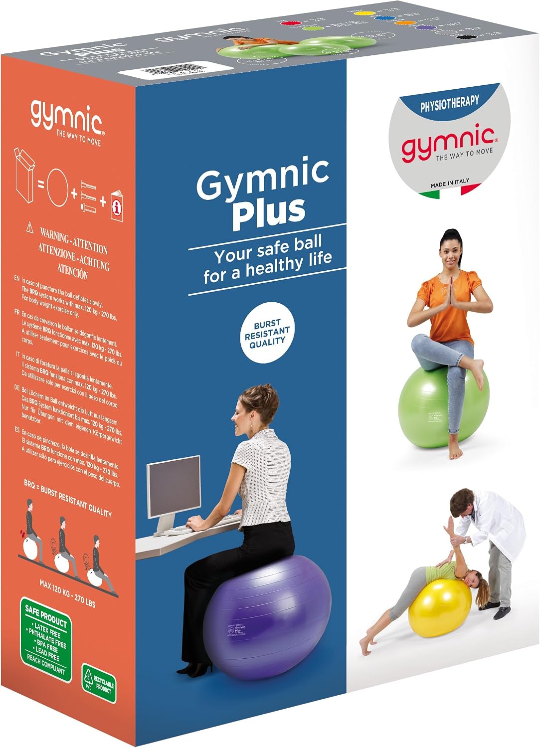 Gymnic Classic Plus Burst-Resistant Exercise Ball