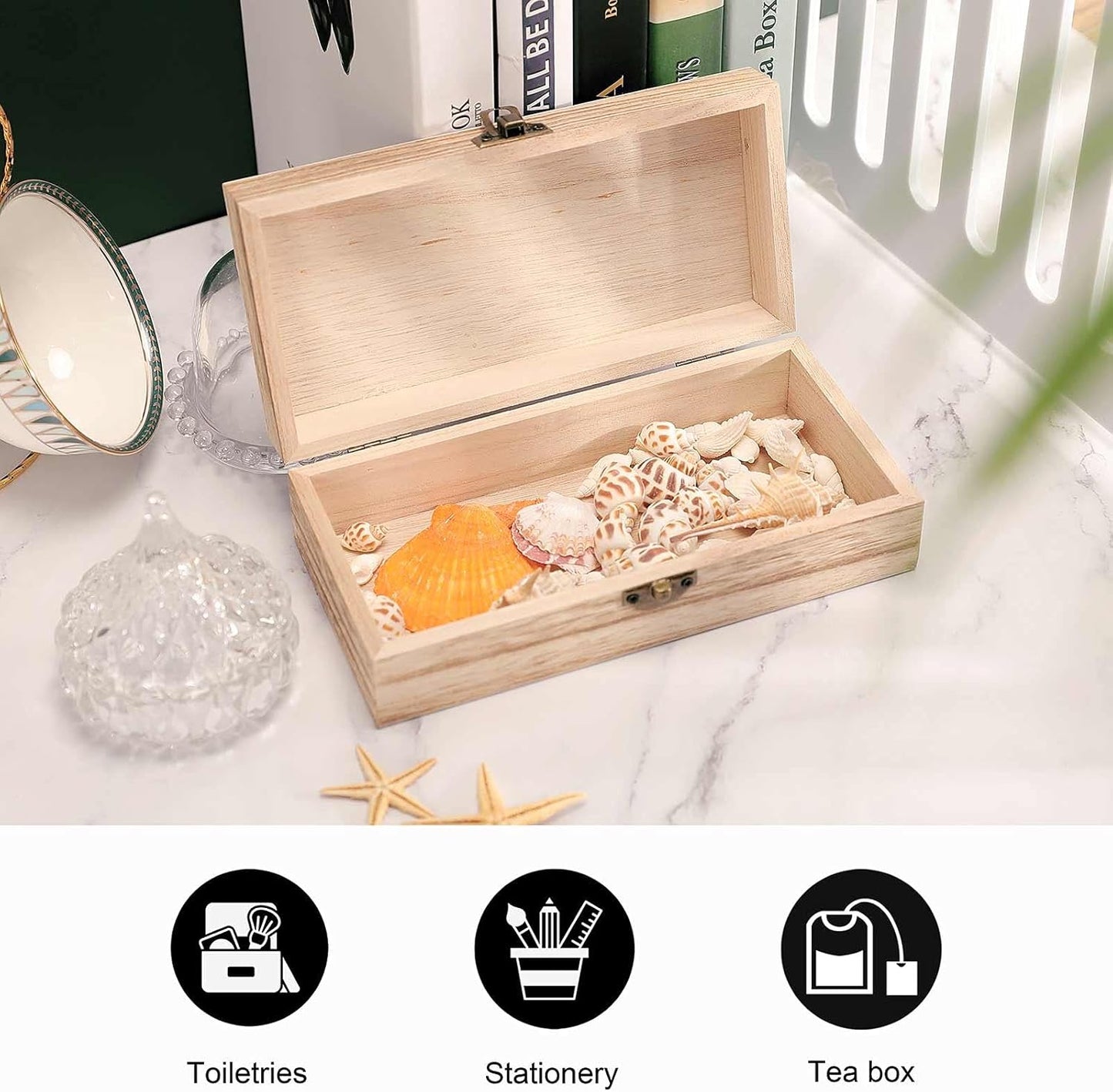 Fruits Lemon Wooden Storage Box 2.3x3.9x7.9 Inch Gift Boxes Large Memory Box Wooden Decorative Box for Keepsakes Valuables Accessories