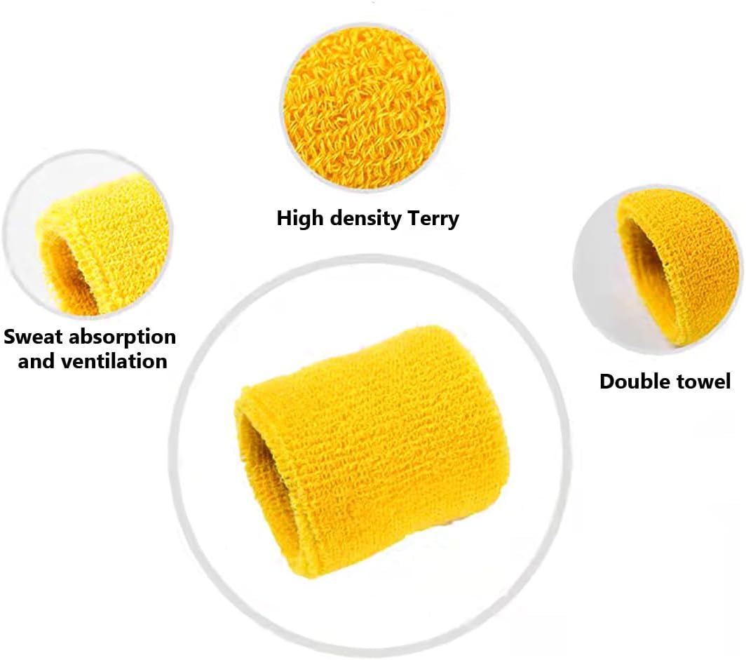Sweatbands Sports Wristbands for Kids and Women - 3 inch Elastic Athletic Wrist Bands for Tennis, Basketball, Running, Working Out