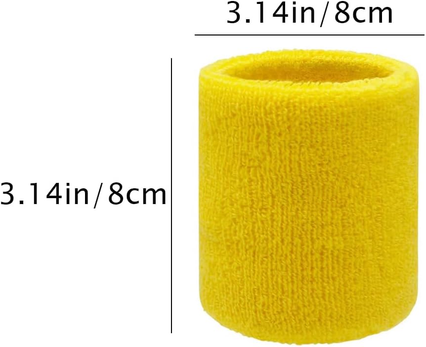 Sweatbands Sports Wristbands for Kids and Women - 3 inch Elastic Athletic Wrist Bands for Tennis, Basketball, Running, Working Out