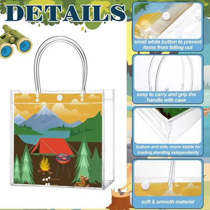 24 Pcs Lemon Clear Gift Bags with Handles Yellow Bow Lemon Print Transparent Tote Bags Reusable PVC Candy Treat Gift Container for Bridal Shower, Baby Shower, Wedding, Birthday Party Favors