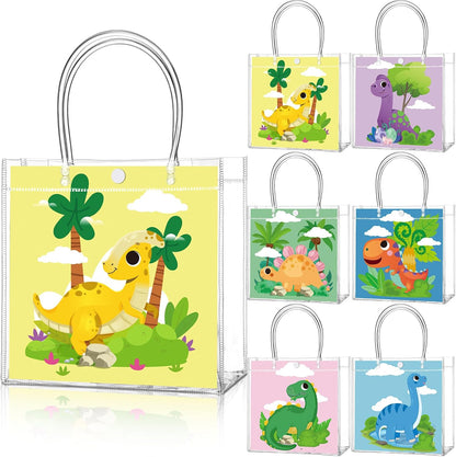 24 Pcs Lemon Clear Gift Bags with Handles Yellow Bow Lemon Print Transparent Tote Bags Reusable PVC Candy Treat Gift Container for Bridal Shower, Baby Shower, Wedding, Birthday Party Favors