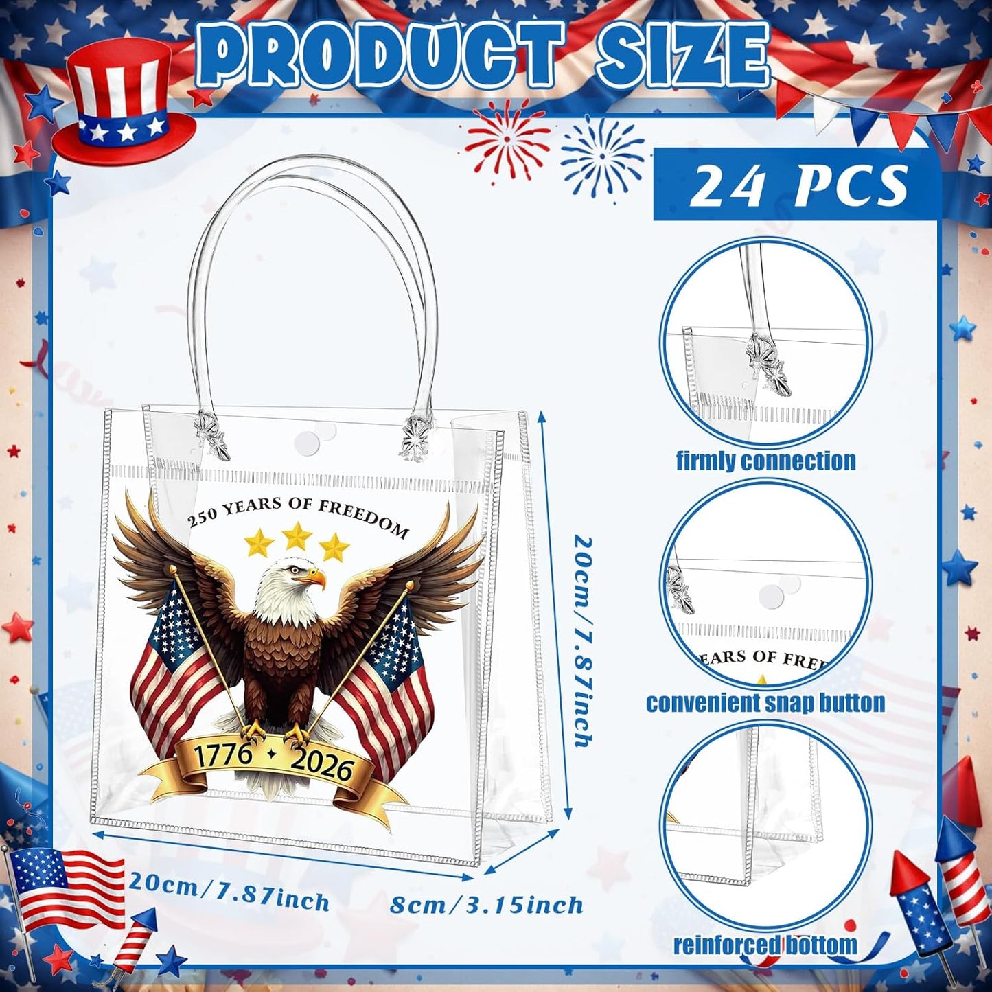 24 Pcs Lemon Clear Gift Bags with Handles Yellow Bow Lemon Print Transparent Tote Bags Reusable PVC Candy Treat Gift Container for Bridal Shower, Baby Shower, Wedding, Birthday Party Favors