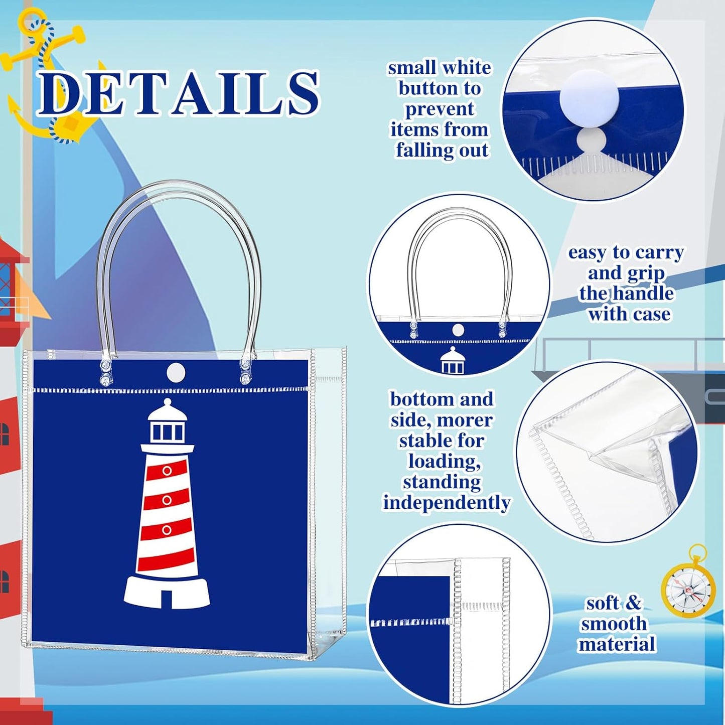 24 Pcs Lemon Clear Gift Bags with Handles Yellow Bow Lemon Print Transparent Tote Bags Reusable PVC Candy Treat Gift Container for Bridal Shower, Baby Shower, Wedding, Birthday Party Favors