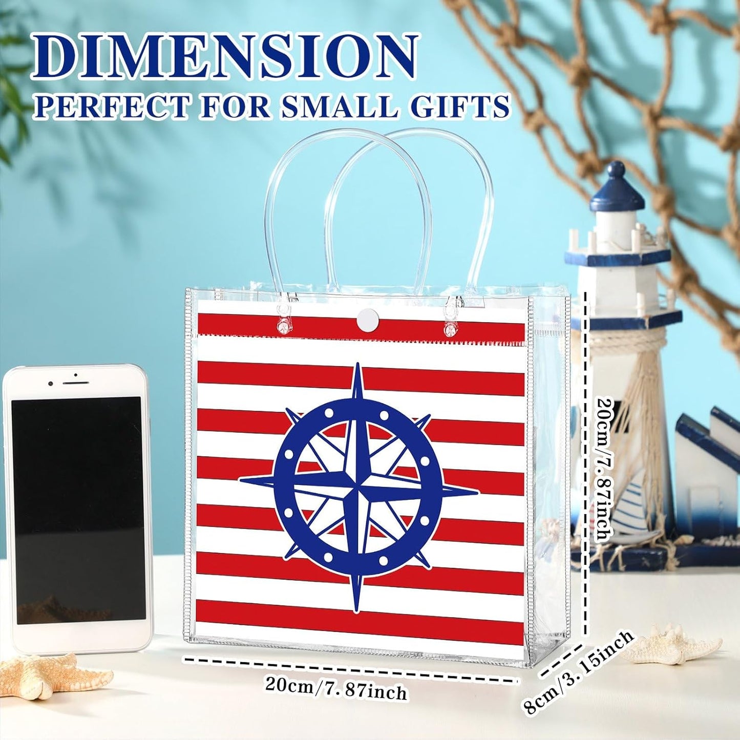 24 Pcs Lemon Clear Gift Bags with Handles Yellow Bow Lemon Print Transparent Tote Bags Reusable PVC Candy Treat Gift Container for Bridal Shower, Baby Shower, Wedding, Birthday Party Favors