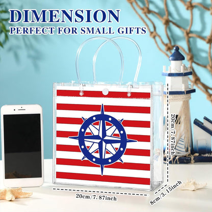 24 Pcs Lemon Clear Gift Bags with Handles Yellow Bow Lemon Print Transparent Tote Bags Reusable PVC Candy Treat Gift Container for Bridal Shower, Baby Shower, Wedding, Birthday Party Favors