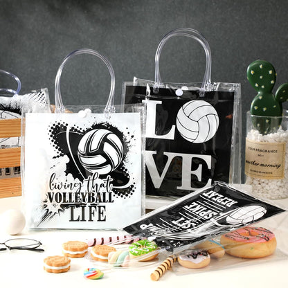 24 Pcs Lemon Clear Gift Bags with Handles Yellow Bow Lemon Print Transparent Tote Bags Reusable PVC Candy Treat Gift Container for Bridal Shower, Baby Shower, Wedding, Birthday Party Favors